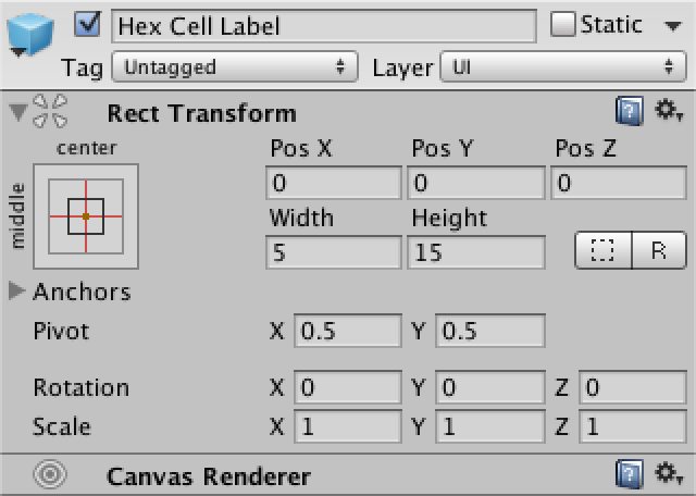 transform and canvas components